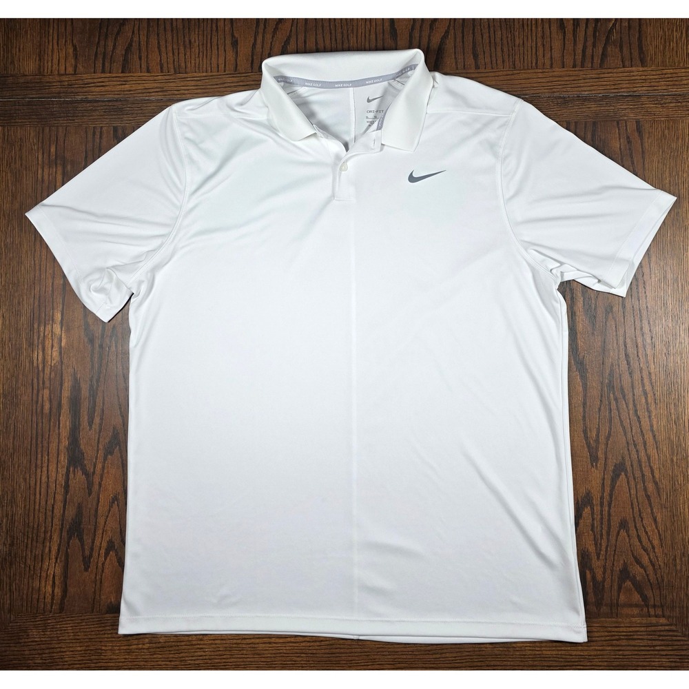 Nike Golf Dri-FIT Victory Polo Shirt Mens XL White Short Sleeve